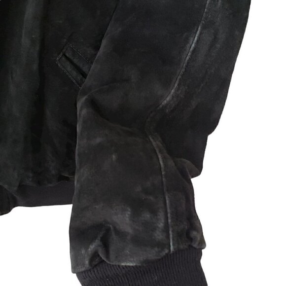 BOEING black suede aviator bomber jacket men's size L - Picture 12 of 15